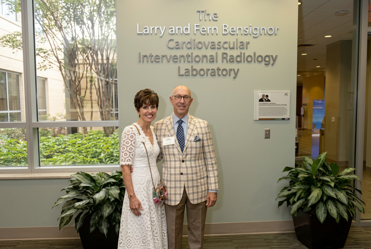 Larry and Fern Bensignor at the Cardiovascular Interventional Radiology Laboratory.